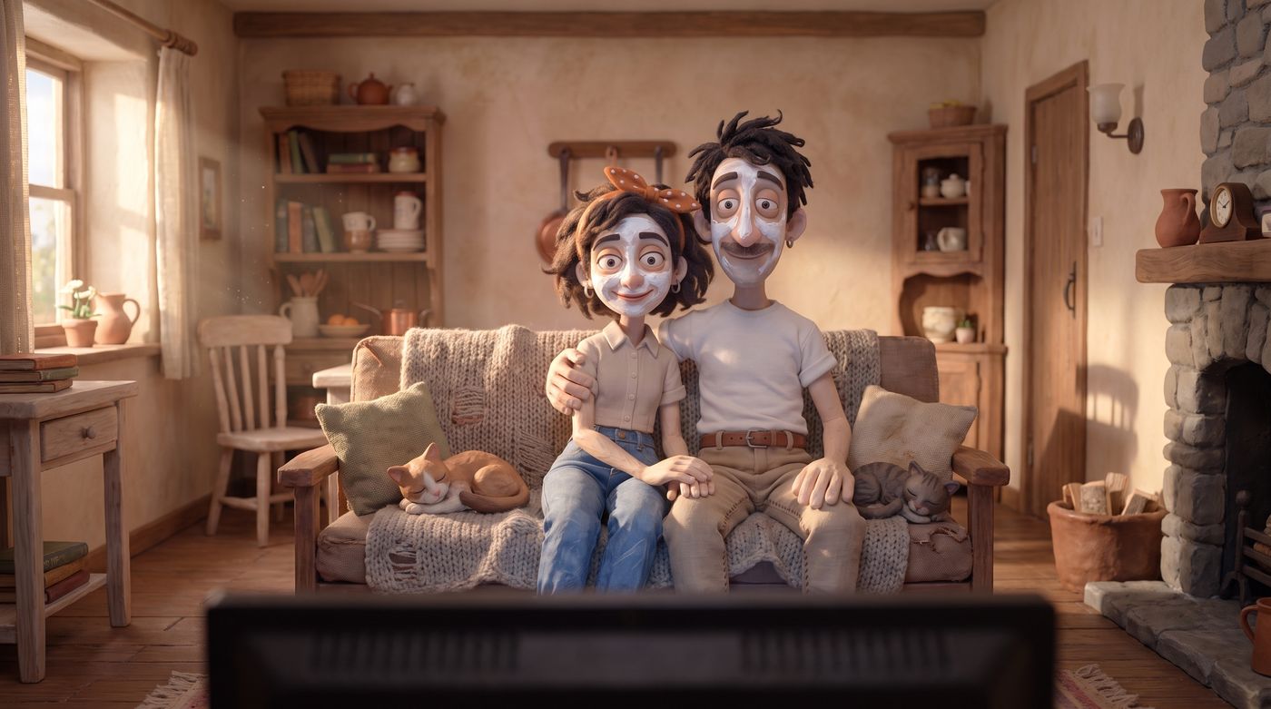 Roman y Lisa en el sofá