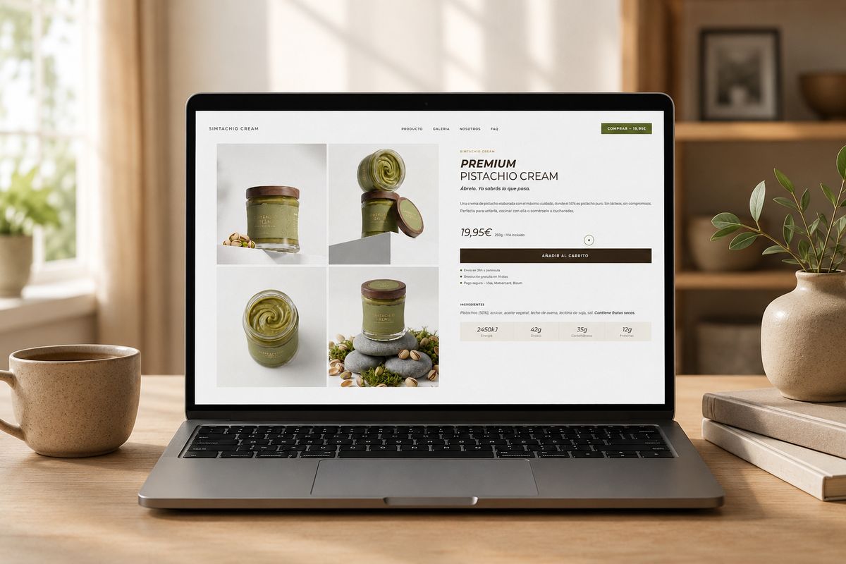 Simtachio Cream, mockup web